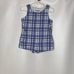 Hartstrings boys plaid Jon Jon romper 12m